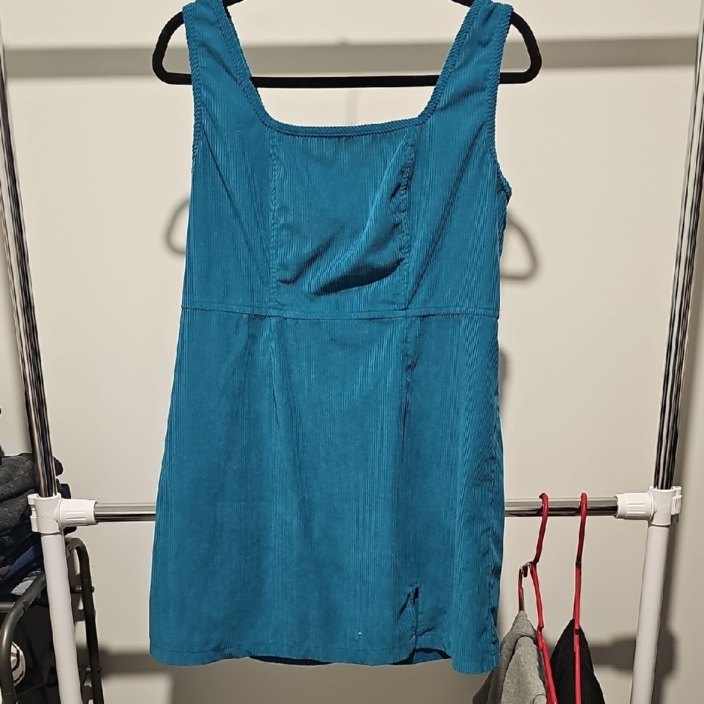 Chic Teal Sleeveless Mini Dress